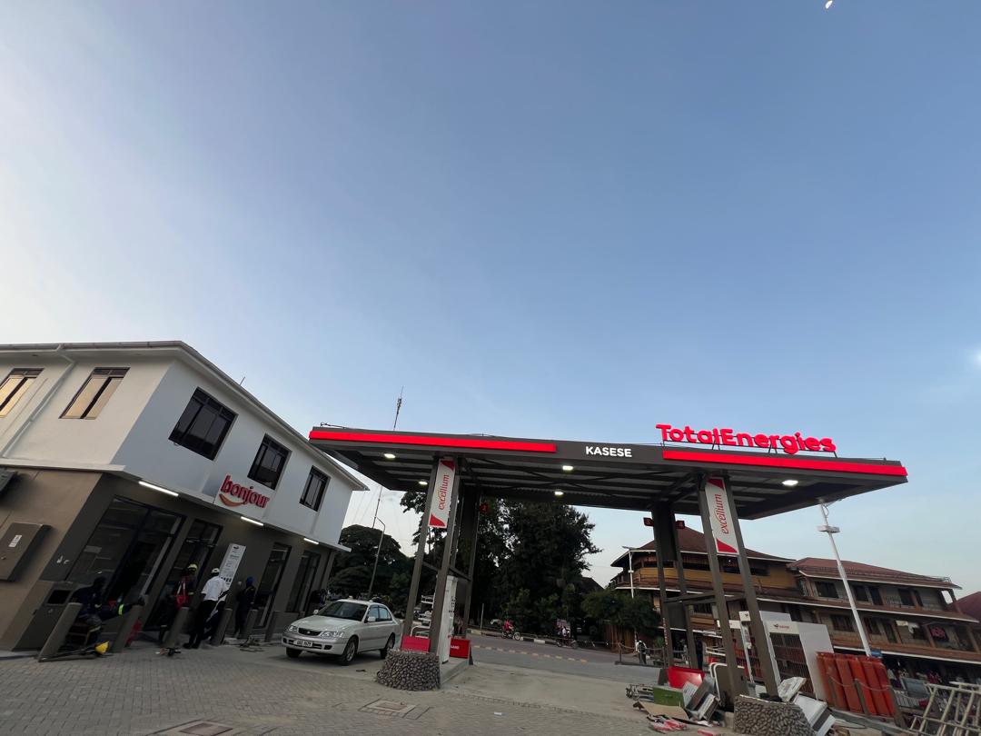 TotalEnergies Kasese service station at dusk